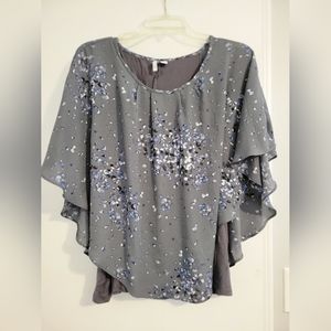 Elle Poncho Style Sheer Fabric with attached tank top